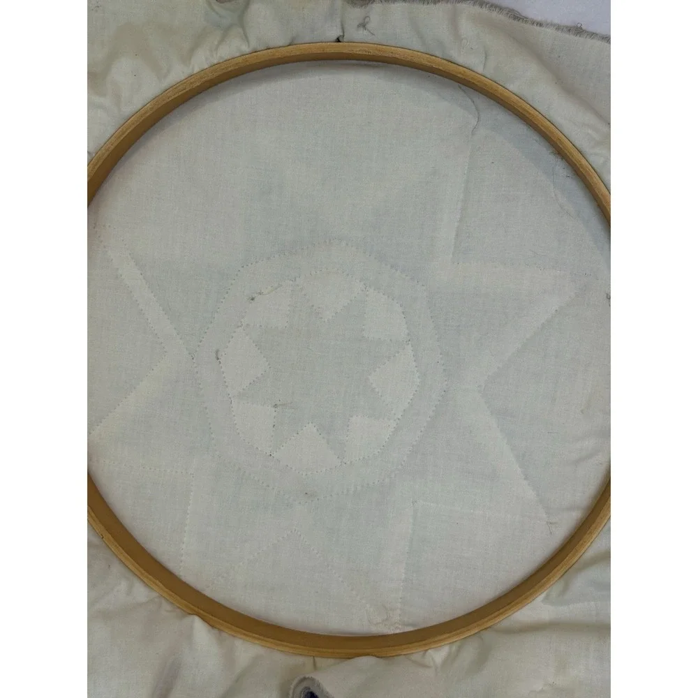 Handmade Quilt Block Wall Hanging in Embroidery Hoop 17